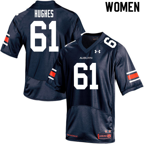 Women #61 Reed Hughes Auburn Tigers College Football Jerseys Sale-Navy